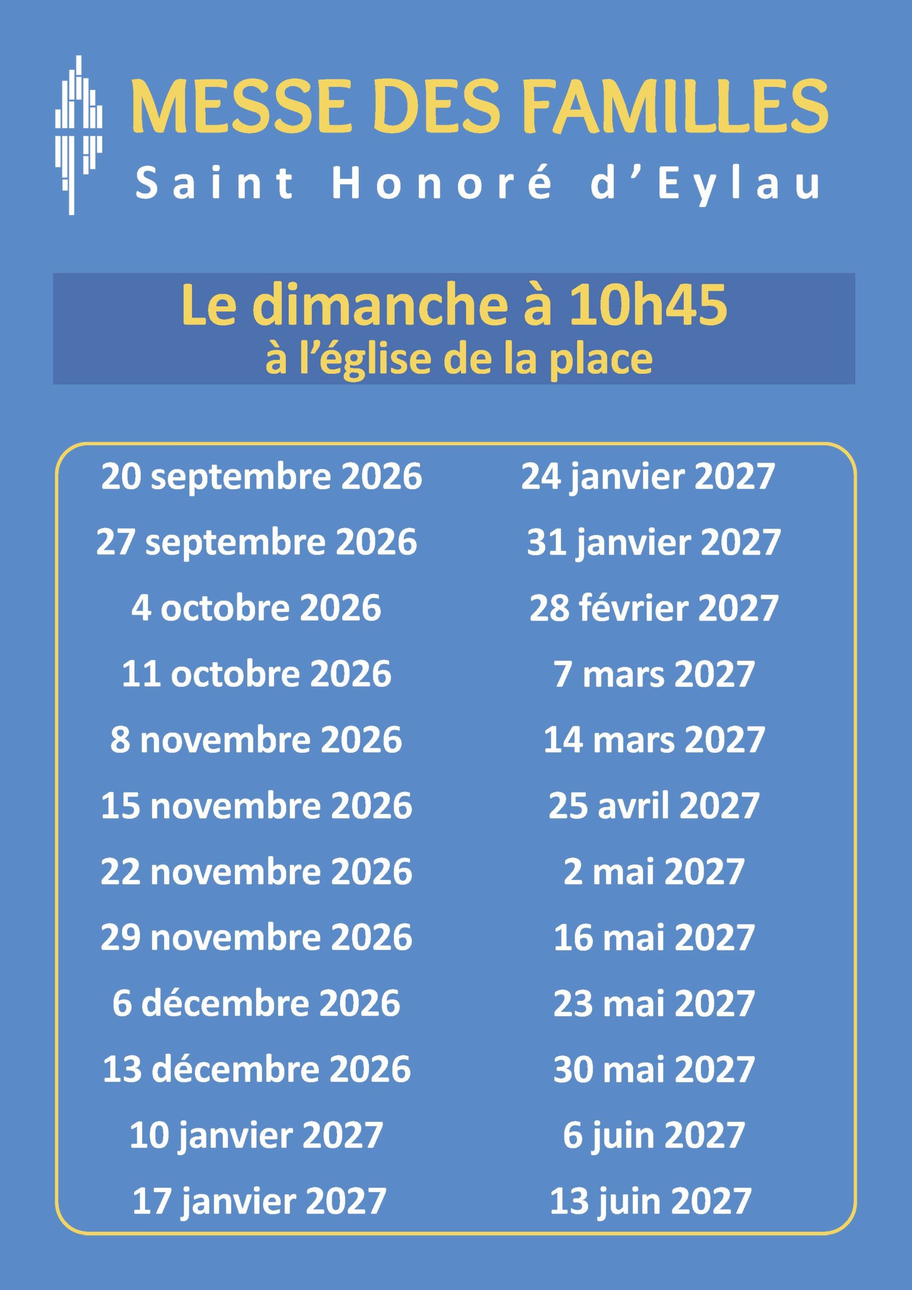 Messe des familles 2026-2027